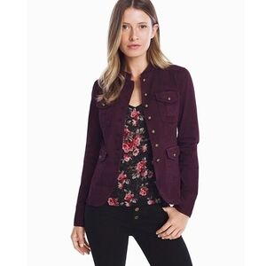 White House Black Market Mulberry Brandy Wine Military Style Jacket XS 💜✨